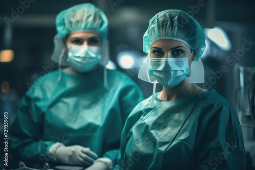 Surgical Team in Scrubs Ready for Operation