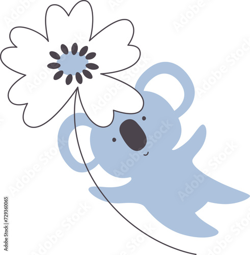 Photography Koala Holding Big Flower