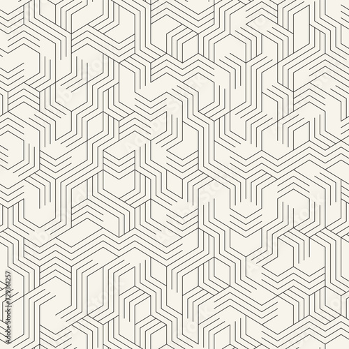 Vector seamless pattern. Repeating geometric elements. Stylish monochrome background design.