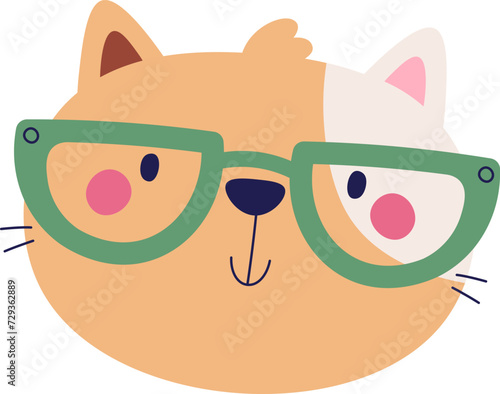 Cat Face With Glasses