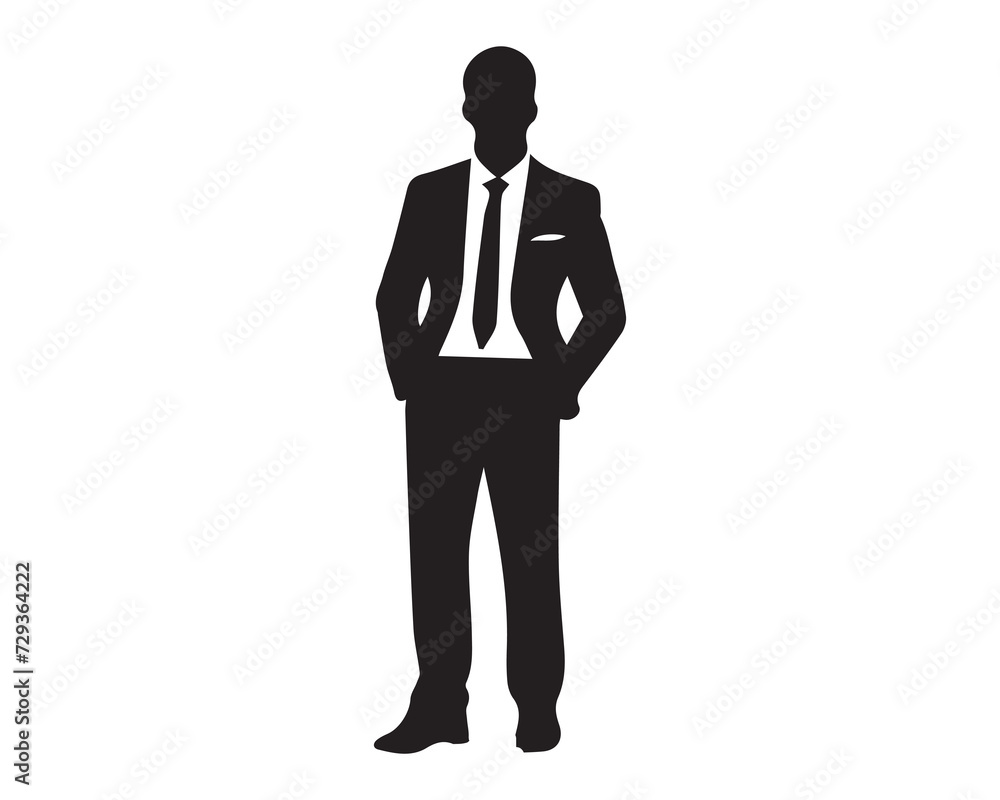Elegant Businessman Silhouette Man Standing Tall Elegant Businessman Silhouette Man Standing Tall