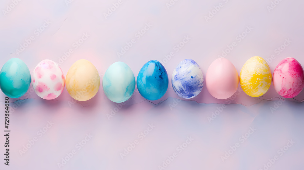 Fototapeta premium Easter background, many colorful Easter eggs