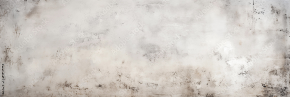 grunge white wall background and texture panorama with copy space, generative AI.