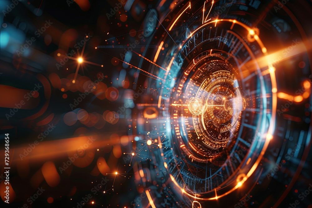 Obraz premium Stream of Holographic Time