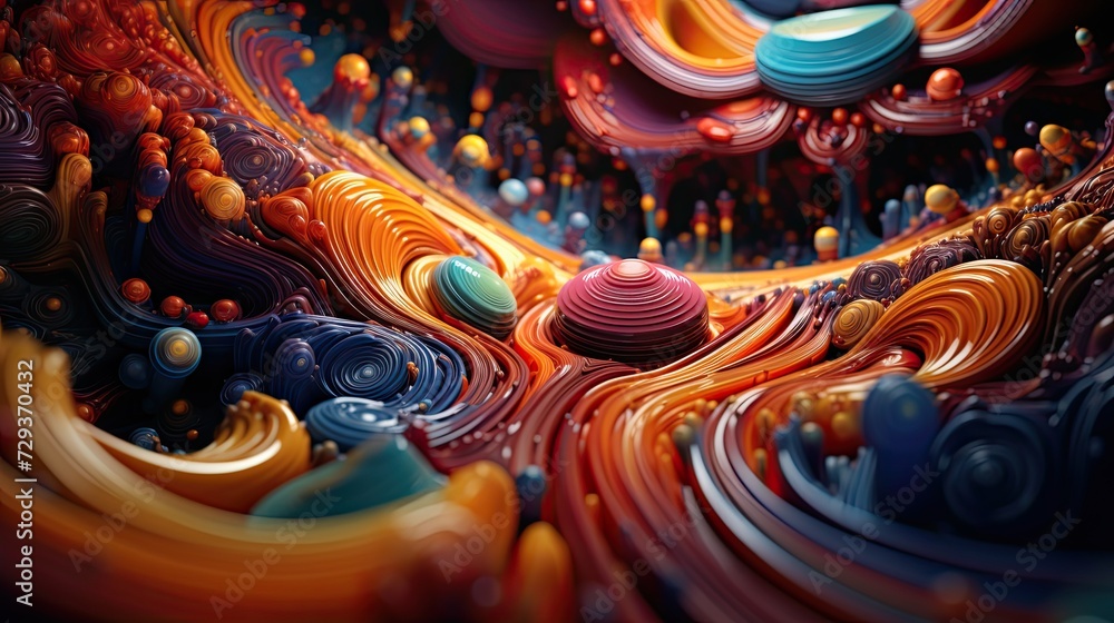 A Mesmerizing 3D Abstract Multicolor Visualization A Mesmerizing 3D Abstract Multicolor Visualization