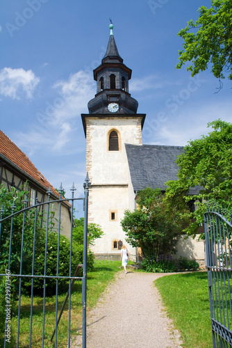 Obraz na płótnie Kirche von Tiefurt, Weimarer Land, Thüringen, Deutschland w salonie