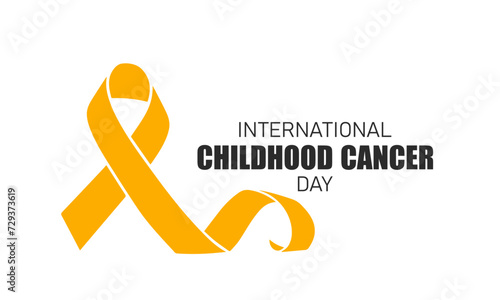 International Childhood Cancer day (ICCD) is observed every year on February 15. Holiday concept. Template for background with banner, poster and card.  Vector illustration.
 photo
