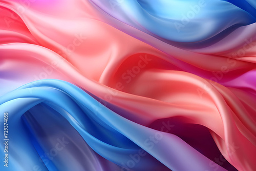 3d rendering of colorful Silky wavy background - Ai Generated
