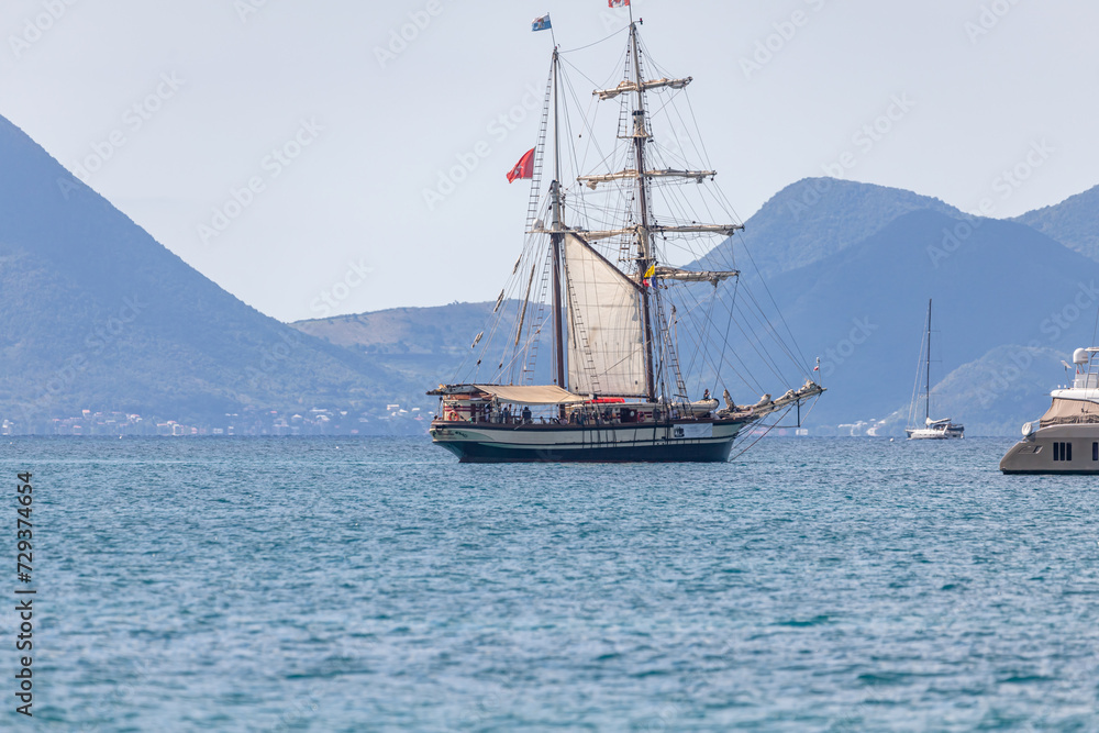 Tall ship in St. Anne, Martinique, France Tall ship in St. Anne, Martinique, France