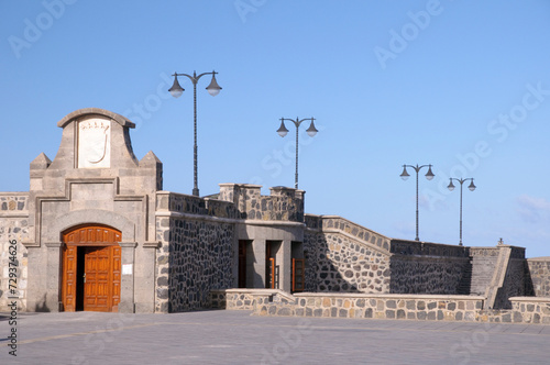 Festungsmauer der Plaza Europa, Puerto de la Cruz, Teneriffa, Kanarische Inseln, Spanien, Europa
