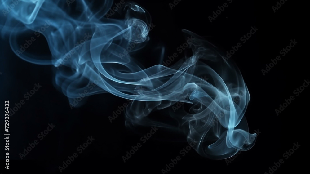 Blue smoke effect on black background Blue smoke effect on black background