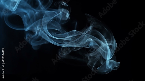 Blue smoke effect on black background