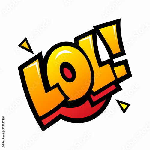 The word LOL in street art graffiti lettering vector image style on a white background.