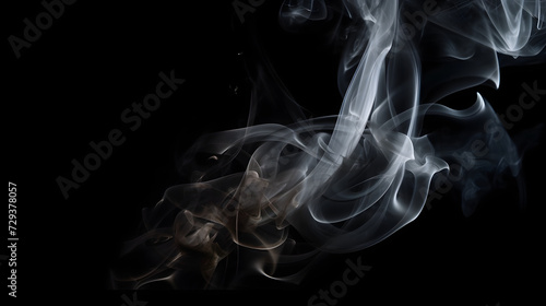 White smoke effect on black background