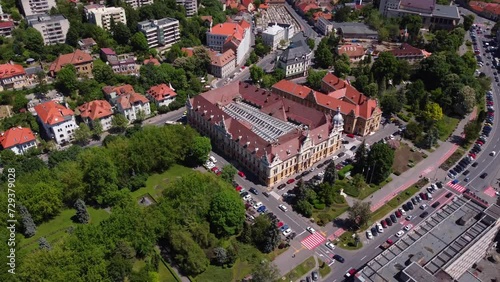 Aerial view of Brasov Town Hall, drona Primaria Brasov photo