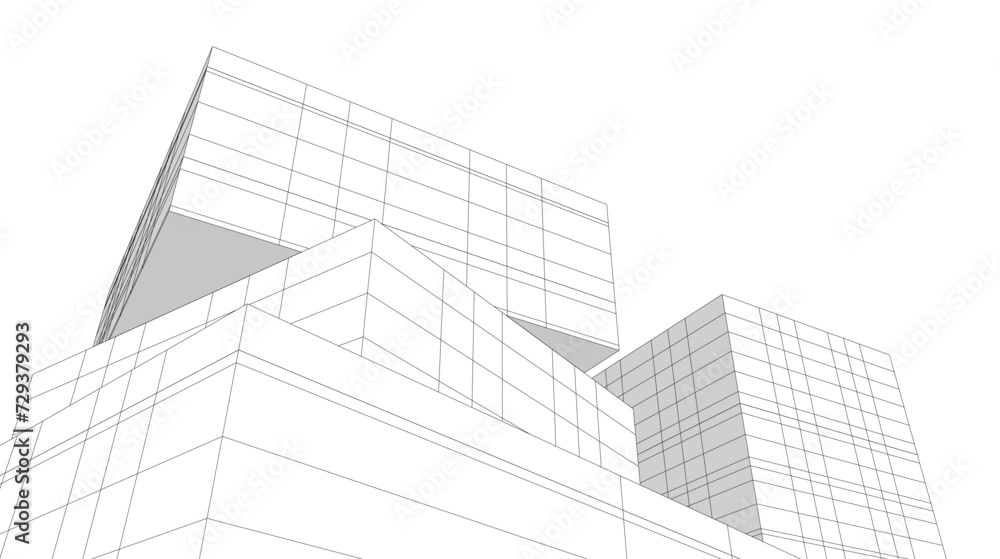 Fototapeta premium architecture design 3d vector drawing