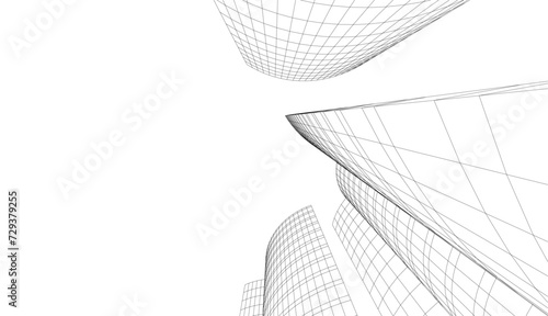 architecture design 3d vector drawing © Yurii Andreichyn