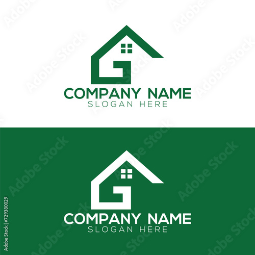 G Letter House logo vector