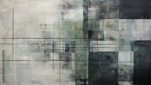 a picture of a grey  black surface  in the style of soft tonal shifts  rug  solarization  double lines  stains washes  graph paper  light silver and green