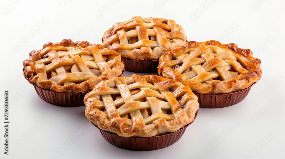Set of Pie in Realistic Style Set of Pie in Realistic Style