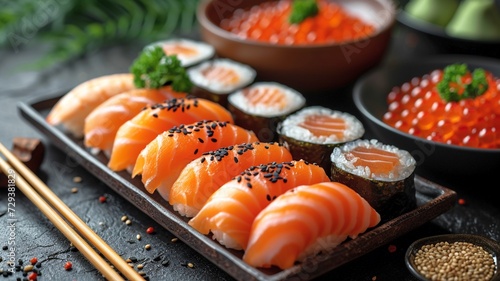 伝統的な日本の寿司盛り合わせ