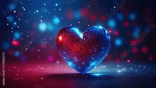 sparkling heart Valentine s Day romantic background. Valentines day and love animation shiny hearts glowing particles valentine day concept dark background 