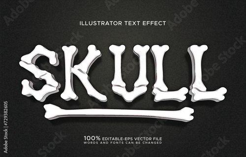 skull bone text effect