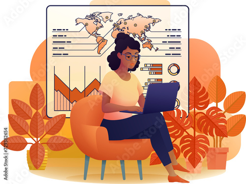 Woman Data Analysis Laptop ...