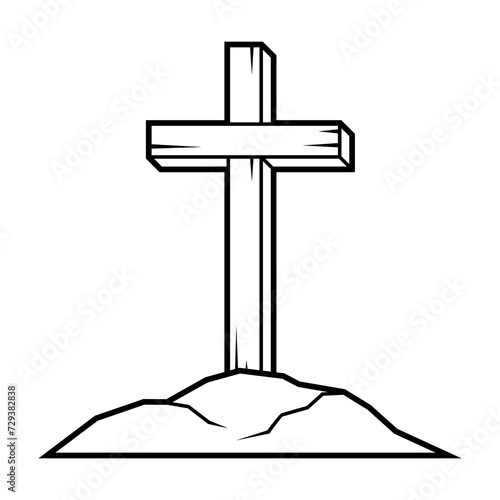 Wallpaper Mural Christian wooden cross. Happy Easter image. Religious symbol. Torontodigital.ca