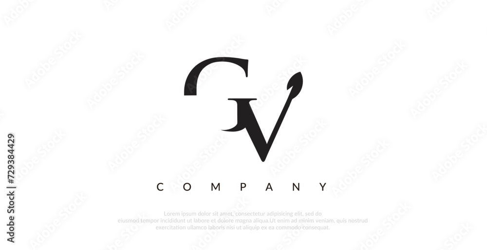 Initial GV Logo Design Vector Initial GV Logo Design Vector
