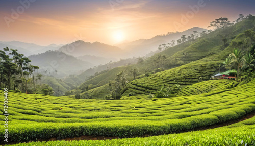 Picturesque tea plantation landscape beautiful 6