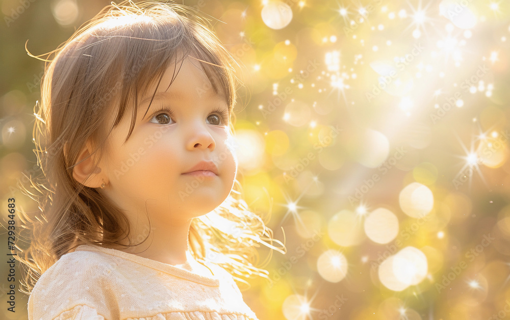 Fototapeta premium Little Girl Standing in Grass