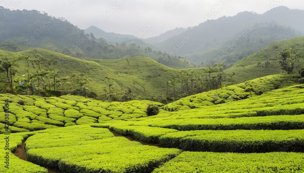 Picturesque tea plantation landscape beautiful 8