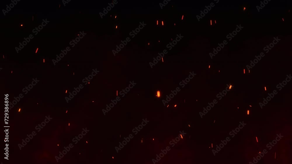 Fire flakes rising up on the night maroon sky with the feeling of a huge fire happening. Bright fire particles flowing up with the wind. Bonfire background animation. Flowing fire ashes in the night. Fire flakes rising up on the night maroon sky with the feeling of a huge fire happening. Bright fire particles flowing up with the wind. Bonfire background animation. Flowing fire ashes in the night.