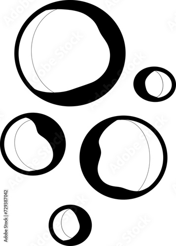 Hand drawn bubble doodle black lines in ink doodle style.
