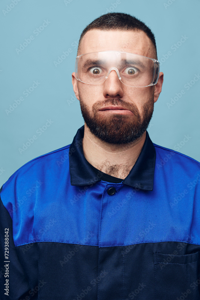 Fototapeta premium Handsome person background expression men attractive isolated beard adult background men face portrait happy