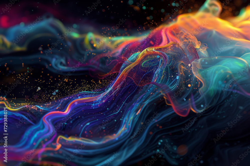 Colorful waves in various shapes with motions. Colorful waves in various shapes with motions.