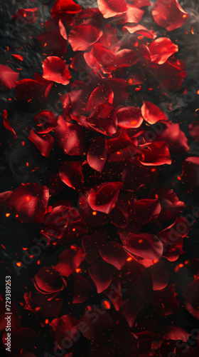 Rose petals wallpaper black and red.