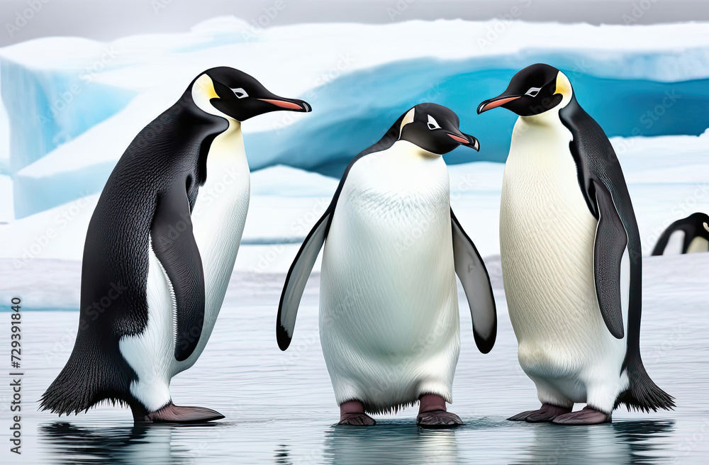 Obraz premium Adelie penguin colony of Cape Adare.
