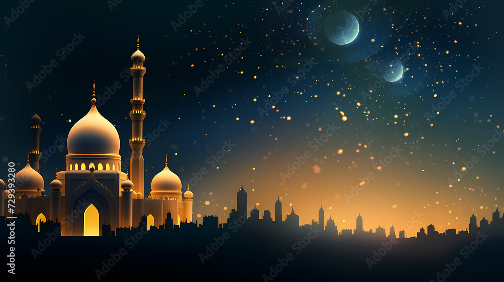 Ramadan background, celebrating Eid al-Fitr and Ramadhan