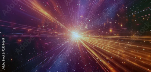 Digital background with a bright and dynamic effect. Spacey and bright background with colorful light explosion