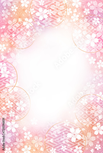 和風の桜の花の背景、ピンク系
