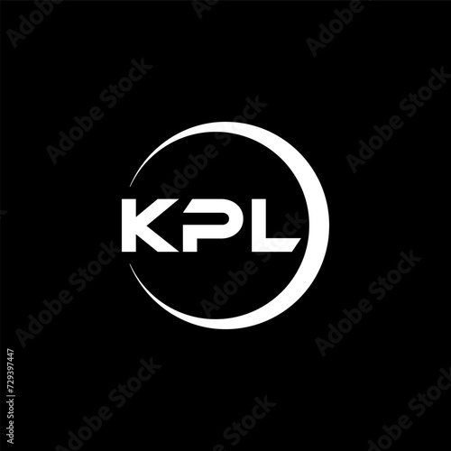 KPL letter logo design with black background in illustrator  cube logo  vector logo  modern alphabet font overlap style. calligraphy designs for logo  Poster  Invitation  etc.