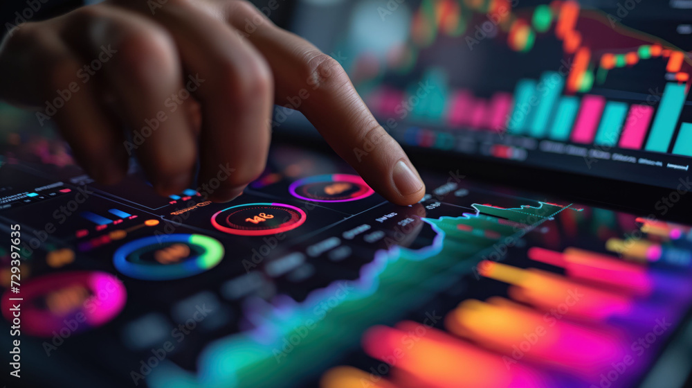Touchscreen Financial Analysis on High-Tech Tablet Touchscreen Financial Analysis on High-Tech Tablet