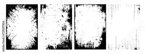 Overlay textures stamp with grunge effect. Old damage Dirty grainy and scratches. distressed black grain texture. Distress overlay vector textures. 