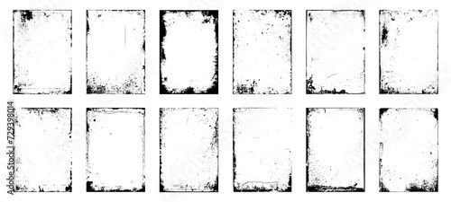 Set of frame different distressed black texture. Distress overlay vector textures. Set of dotted abstract frame. Distressed overlay texture.	