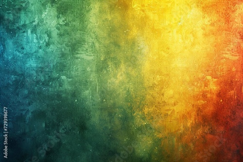 Abstract rainbow green yellow orange red blue , a unique blend color vibes and glitch empty space digital grainy noise grungy texture color gradient rough abstract background , shine bright light  photo