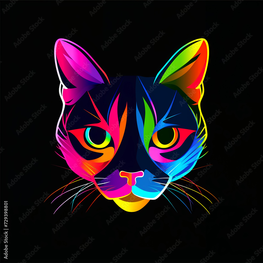 cat vector illustration for vibrant creative trendy brand logo or modern graphic design