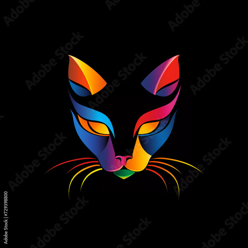 cat vector illustration for vibrant creative trendy brand logo or modern graphic design