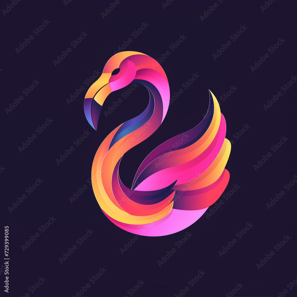 Fototapeta premium flamingo vector illustration for vibrant creative trendy brand logo or modern graphic design